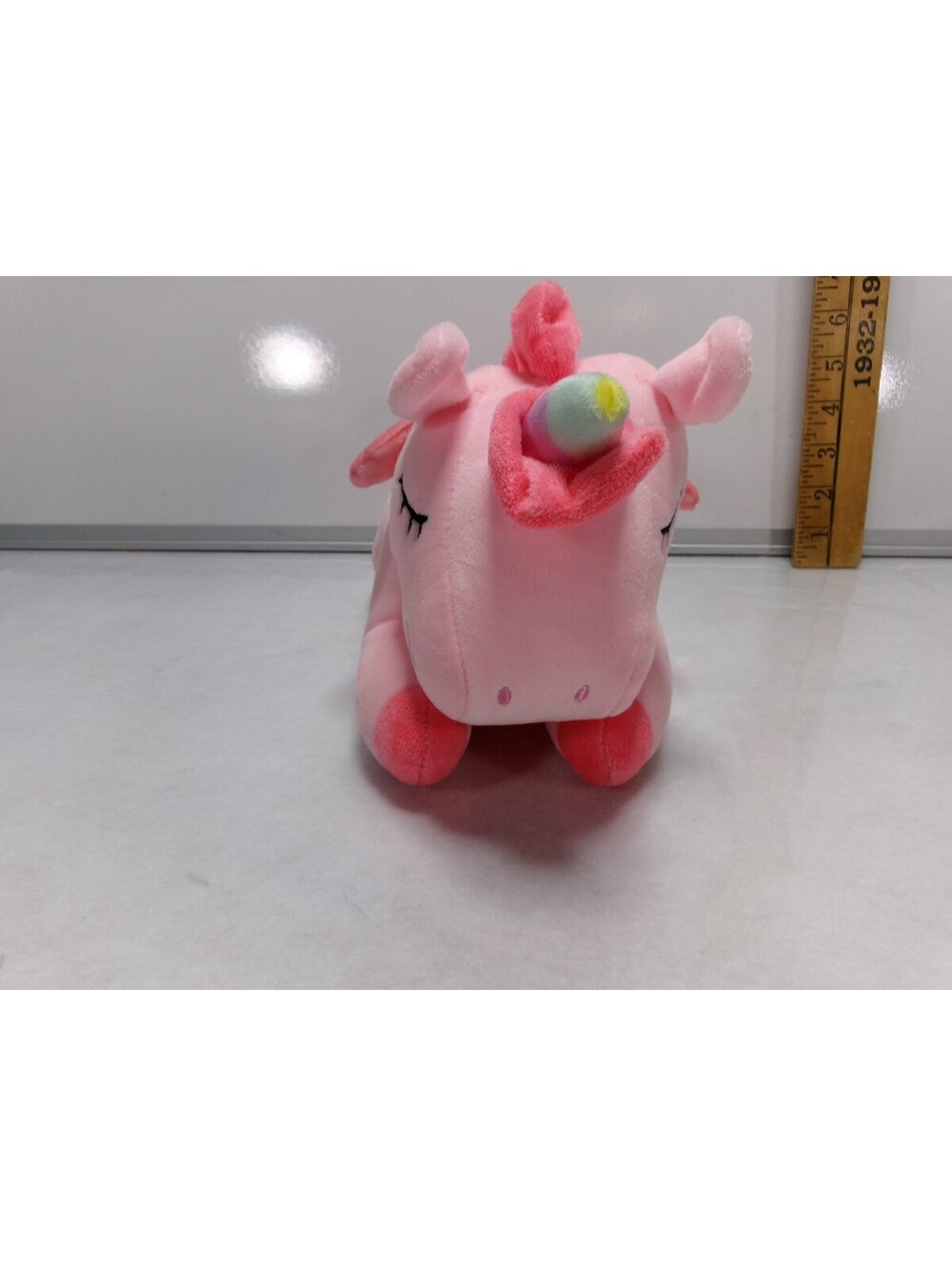 Pink Sleeping Unicorn Plush Rainbow Horn Soft Stuffed Animal